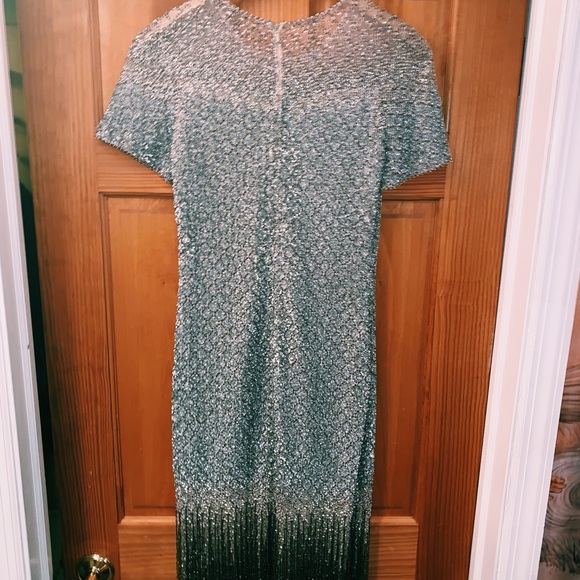 Pamella Roland Sequin fringe hem sheath dress - Picture 6 of 7